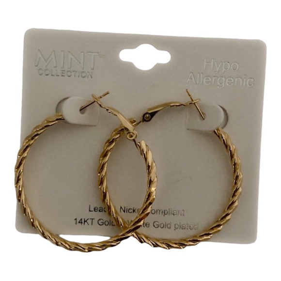 Fashion Twisted Gold Hoop Earrings - Picture 4 of 4